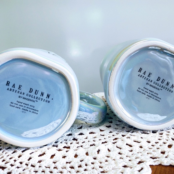 NIB RAE DUNN Artisan Collection Iridescent Set of 2 Text Me/You Rock Mug Set - Picture 4 of 4